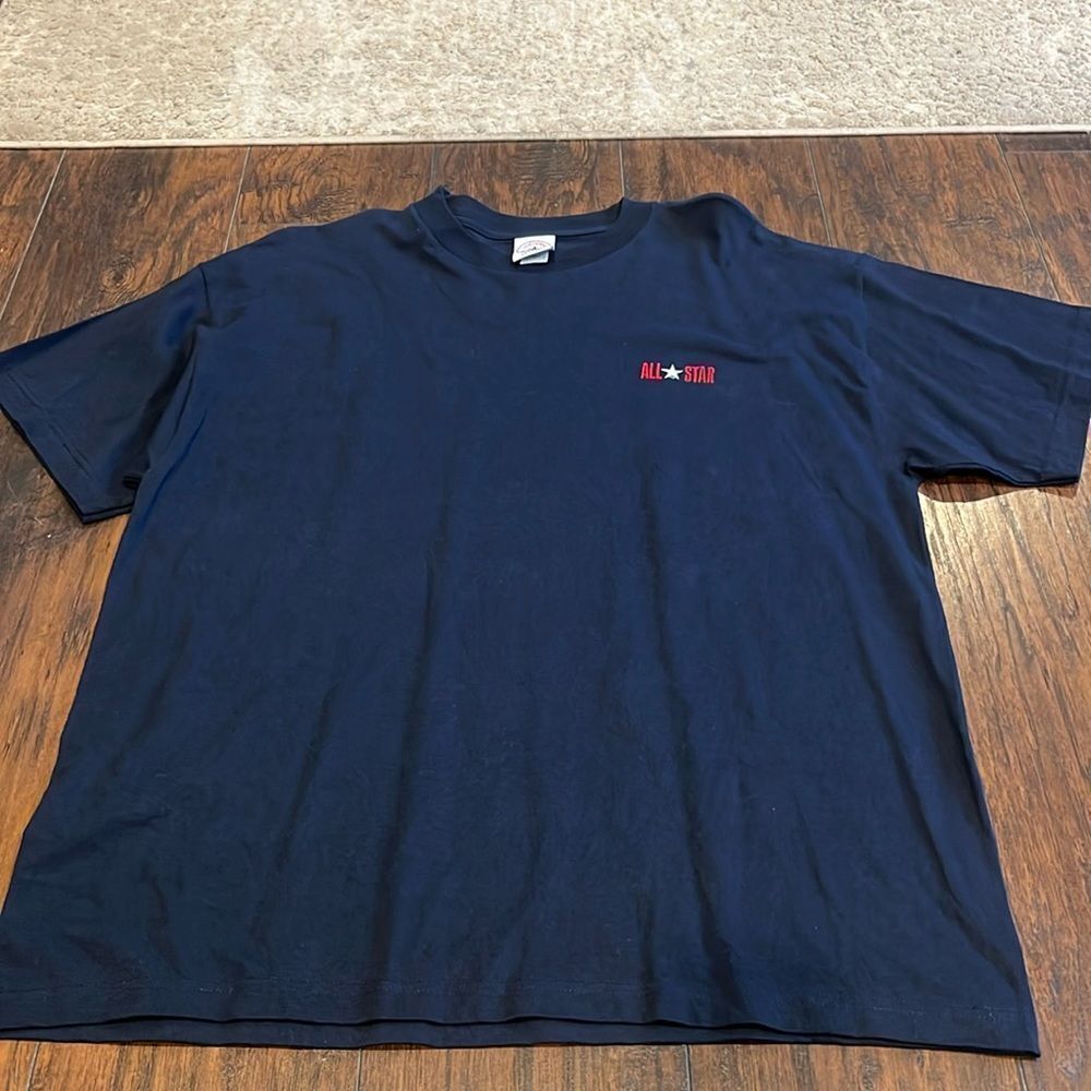 VTG Converse All Star Tshirt Size XXL Navy Blue Embroidered Patch EUC